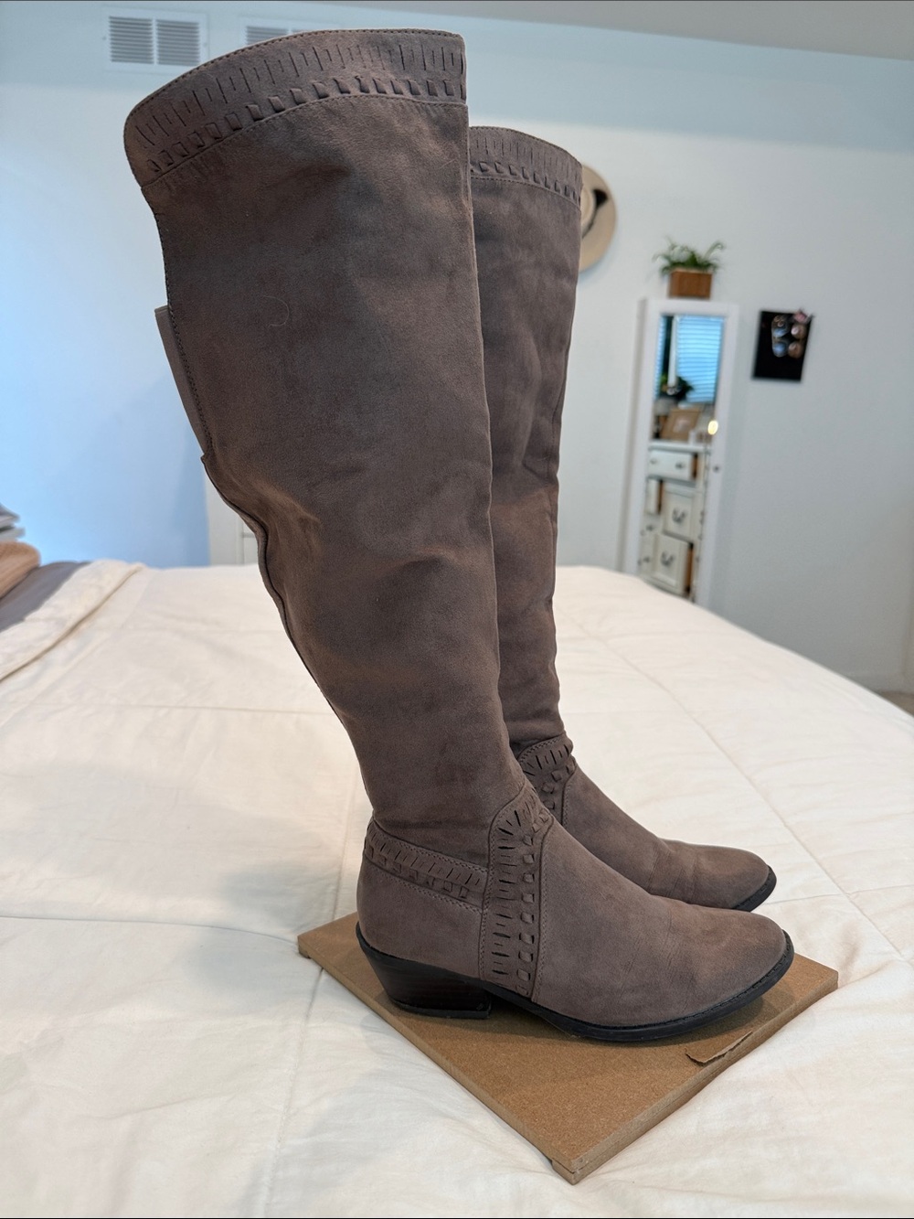 Sonoma Taupe Over-the-Knee Suede Boots